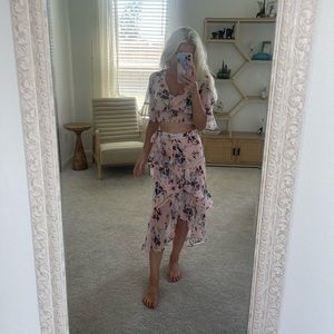 Chelsea & Violet pink floral top and skirt set